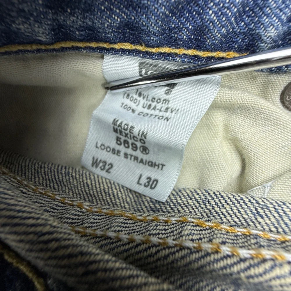 Levis 569 Loose Straight Fit Denim Blue Jeans Mens 32x30 NWT
